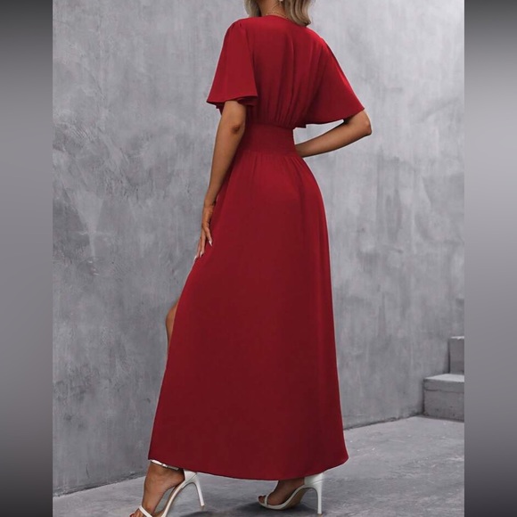 Boho butterfly sleeve slit thigh maxi dress - Picture 6 of 14